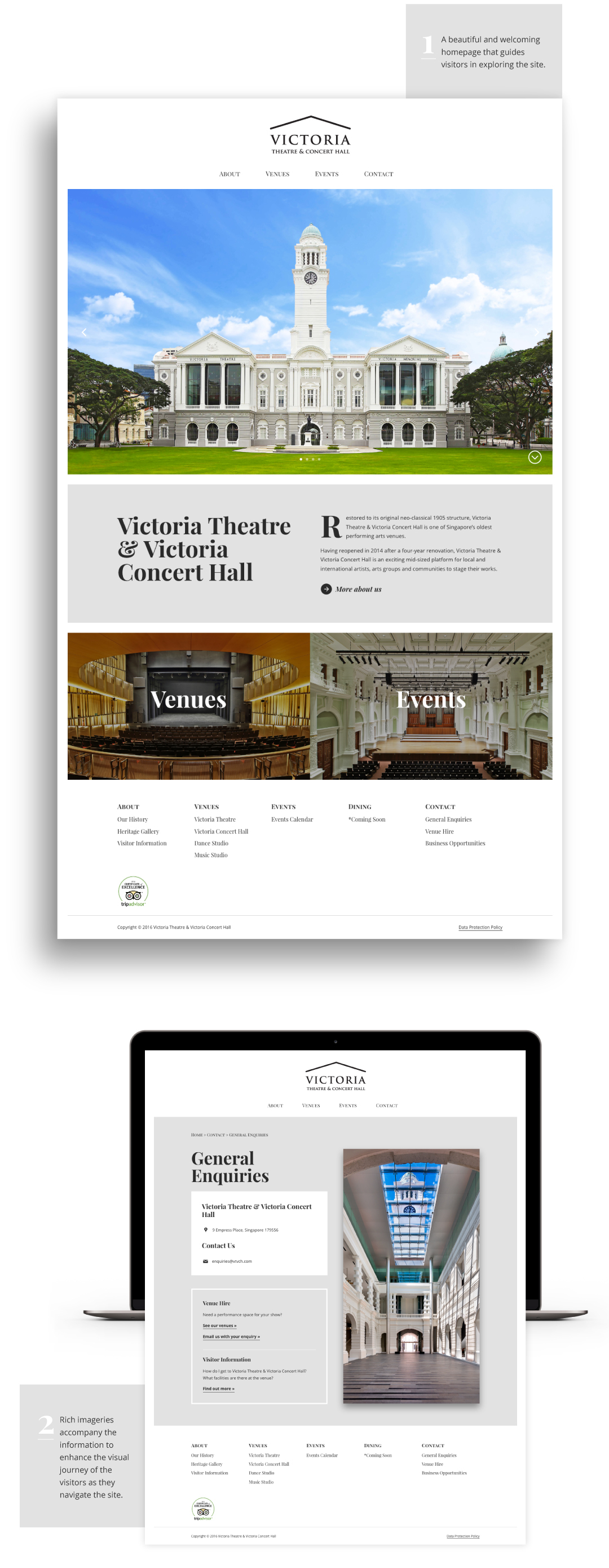 Performance Venue Theatre Performing Arts  singapore Website Website Design UI/UX Victorian concert hall minimal