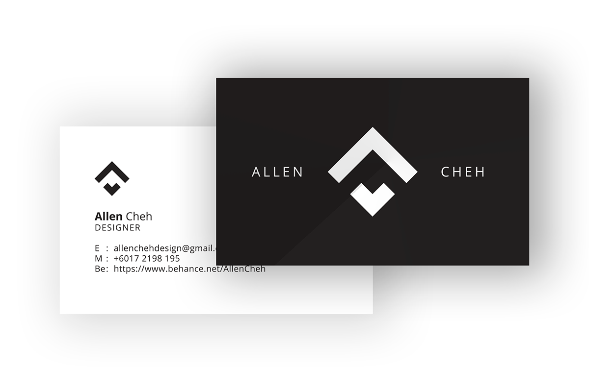 minimal business cards allen design black White
