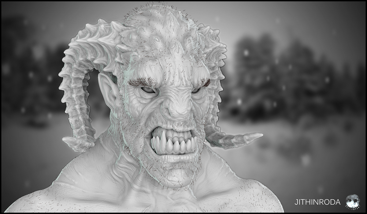 monster Zbrush snow cold creature concept conceptart