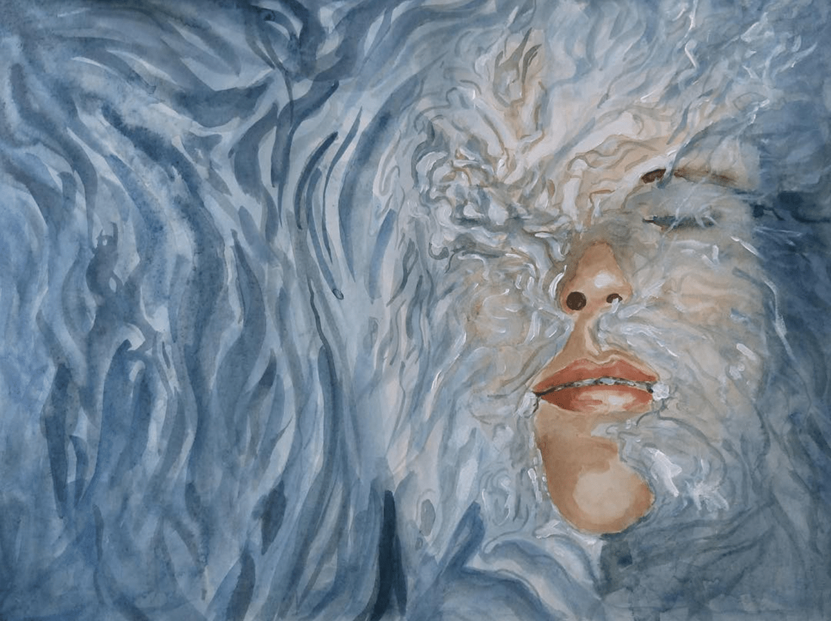 watercolor water portrait