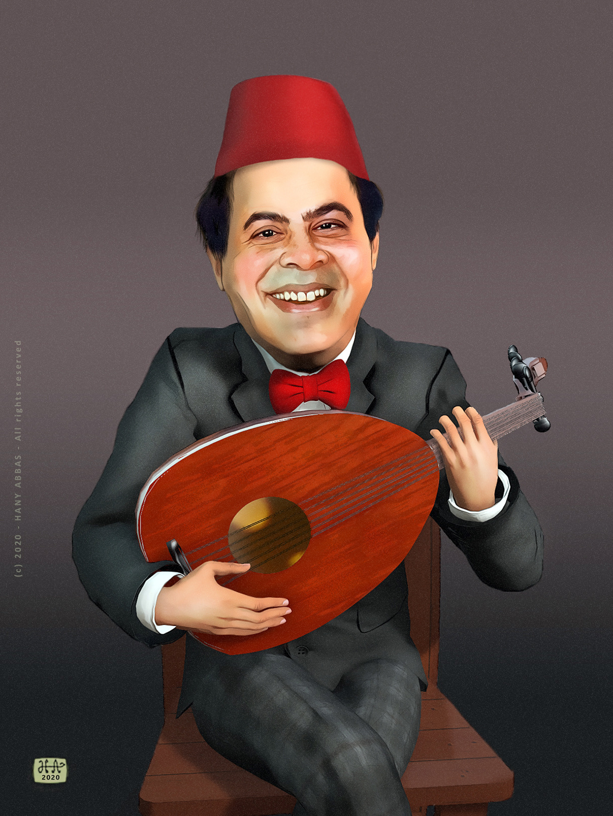 3d sculpt actor caricature   Cinema comedian Digital Art  egyptian Oud tv
