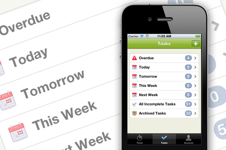 iphone  office  app time tracking  tasks