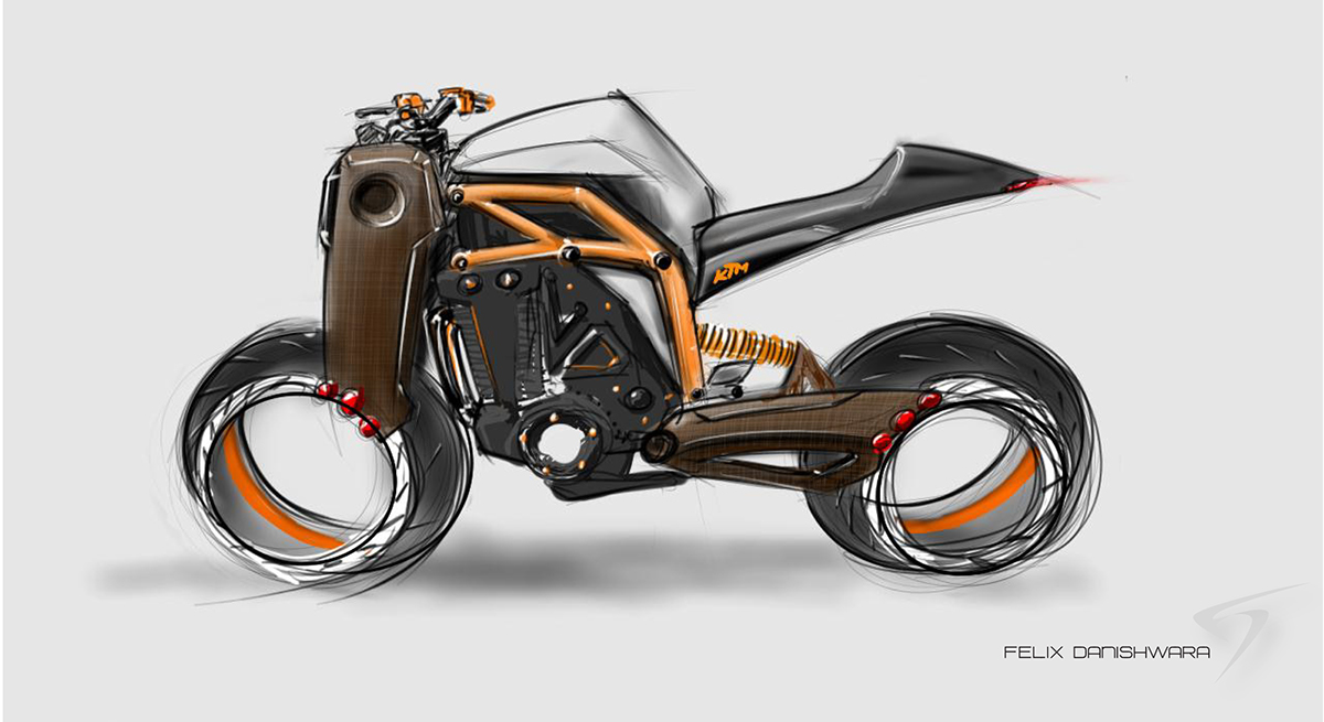 Bike motorcycle KTM concept super superbike Streetfighter Street hubless