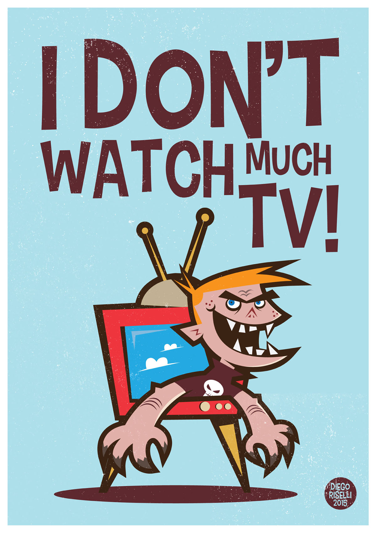 cartoon retro cartoon modern adobe adobe illustrator cartoon kid poster print tv draw digital vector vectorize diego riselli Adobe Photoshop