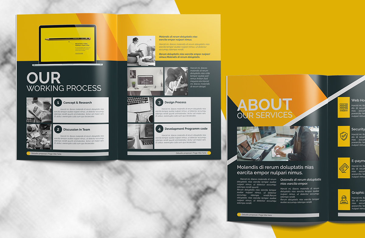 a4 agency proposal brand branding proposal brochure design business Business Proposal clean company proposal corporate