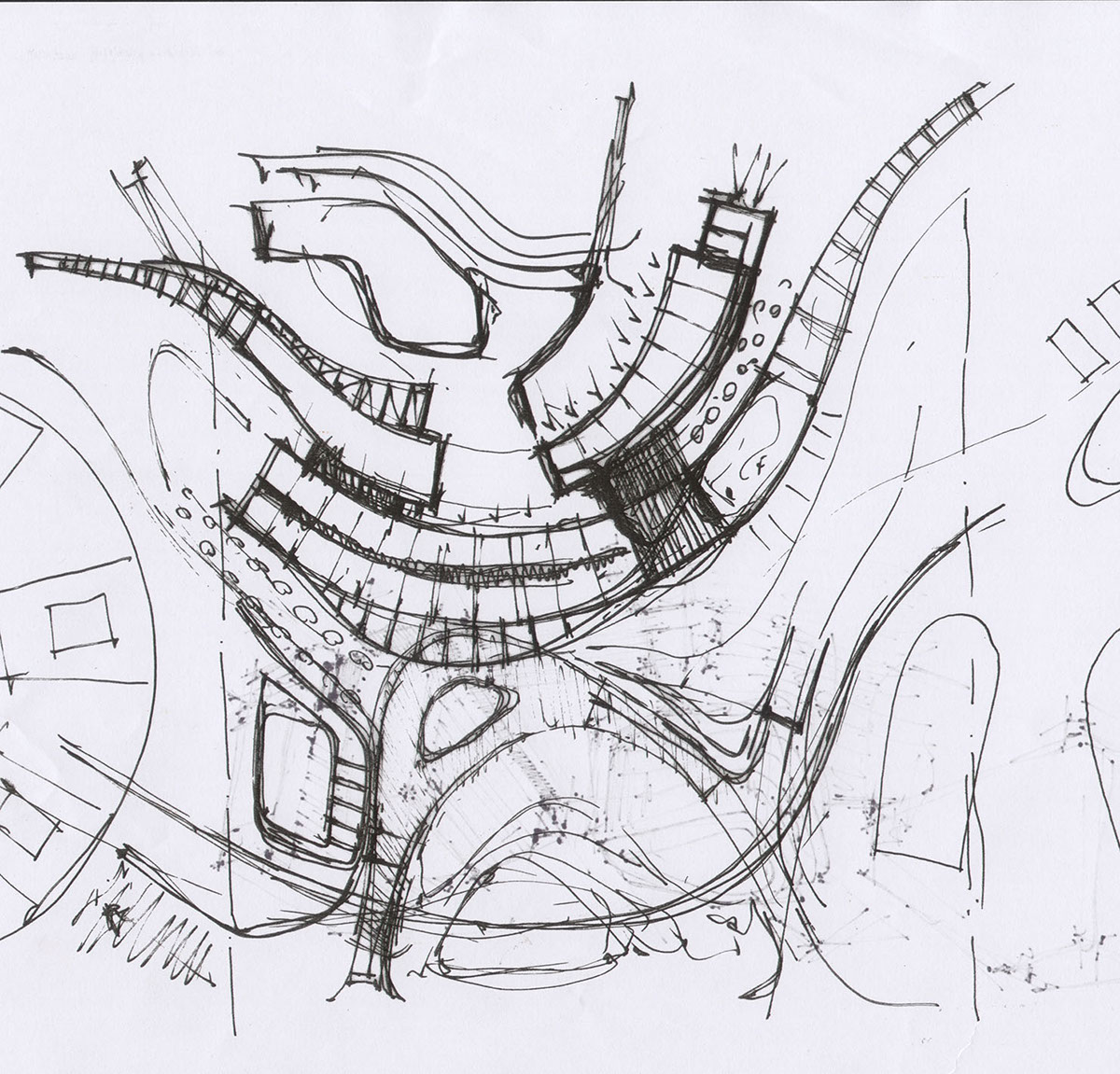 Master Planning sketch hotel Hospitality free form architecture