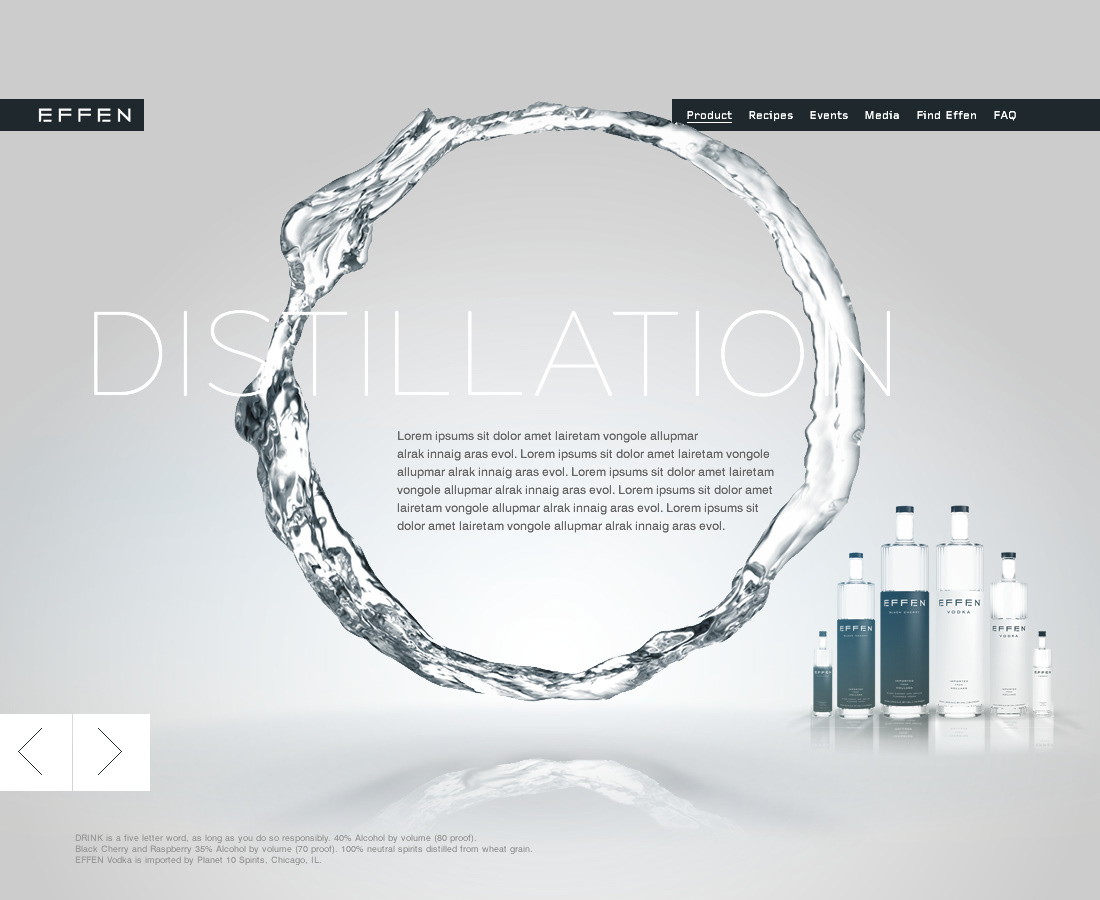 effen Vodka design site Web Liquid chicago