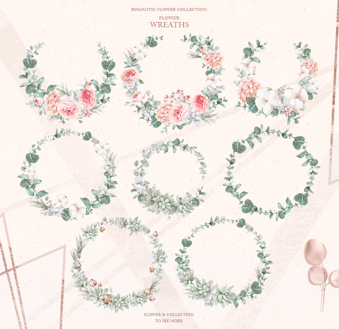Bouquet clipart floral frame graphic package illustrations watercolor wedding wedding invitation wreath