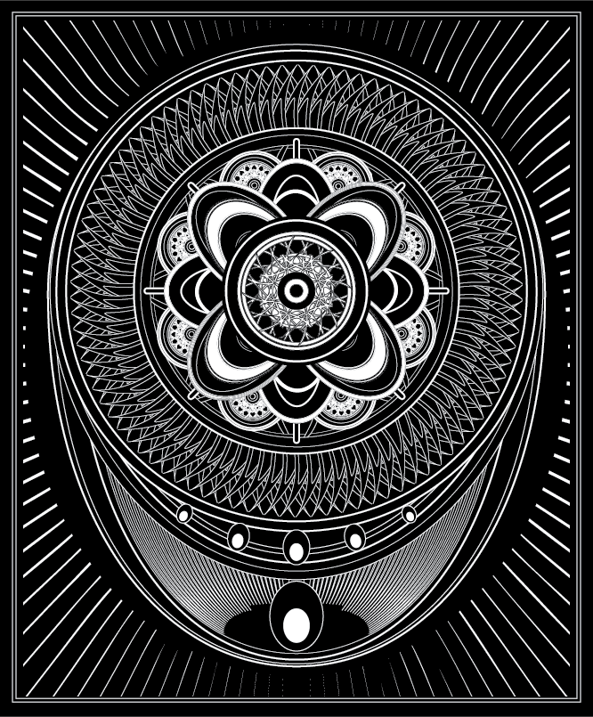 Mandala deco spiritual life black and white symbol symbolism