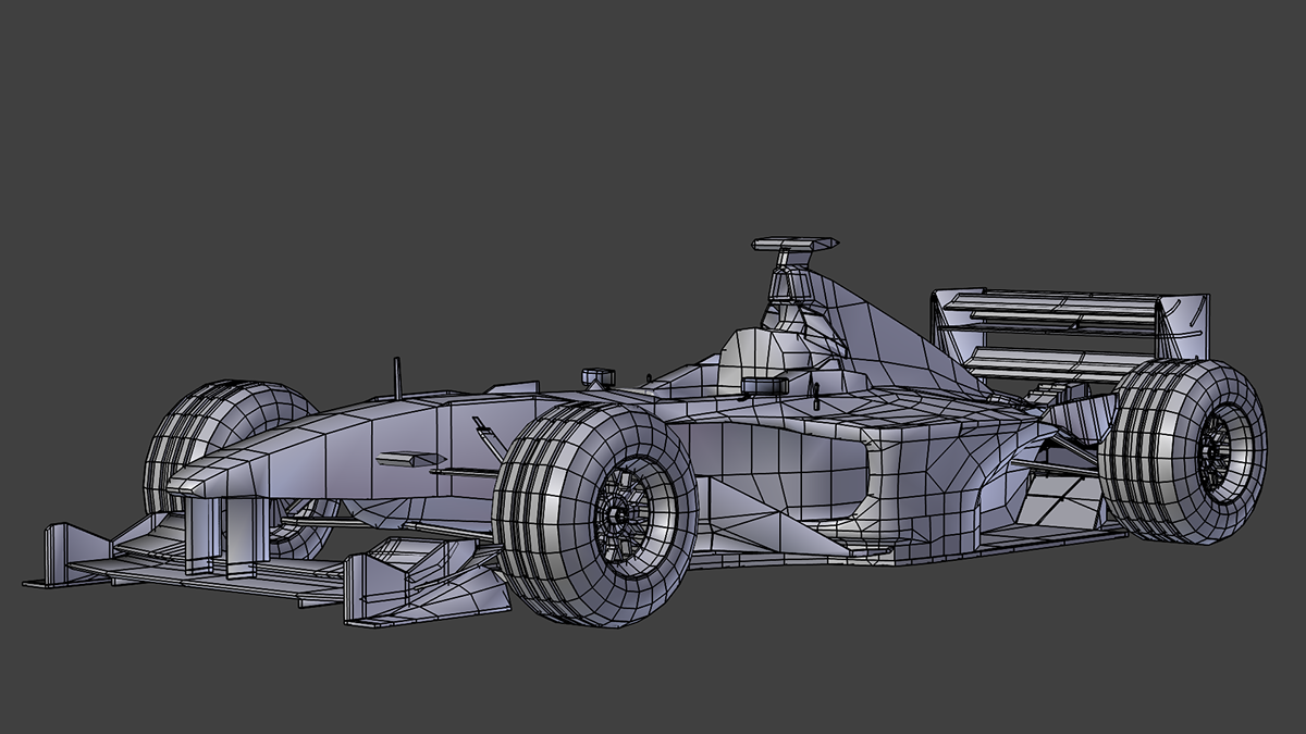 f1 formula one 3D blender maxence F1 2000 race car FERRARI Game Art low polygon automotive   Scuderia Bridgestone