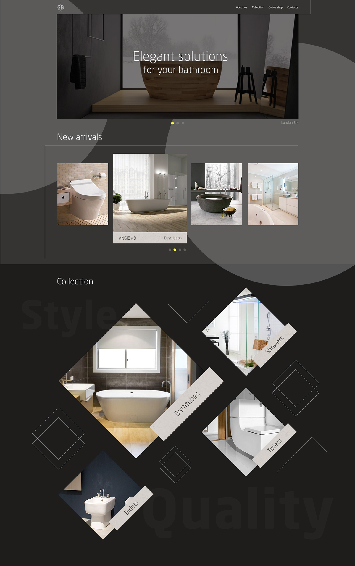 site Web bath bathroom company Adaptive Responsive elegant design mobile