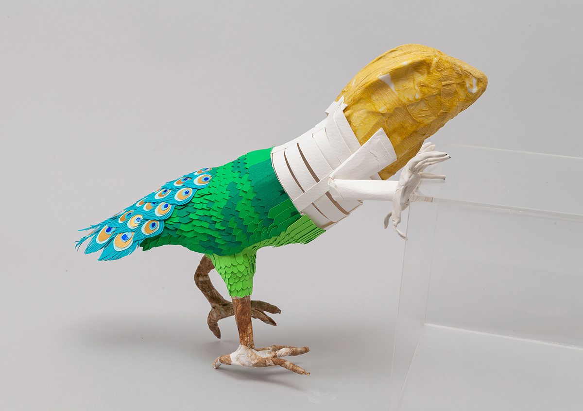 paper paper engineering paper sculpture paper creature paper craft handmade Phoenix octopus lizard peacock