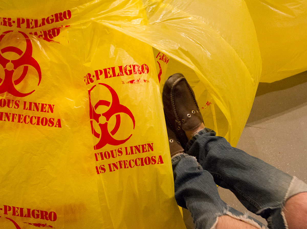 biohazard inflatable toxic interactive sculpture