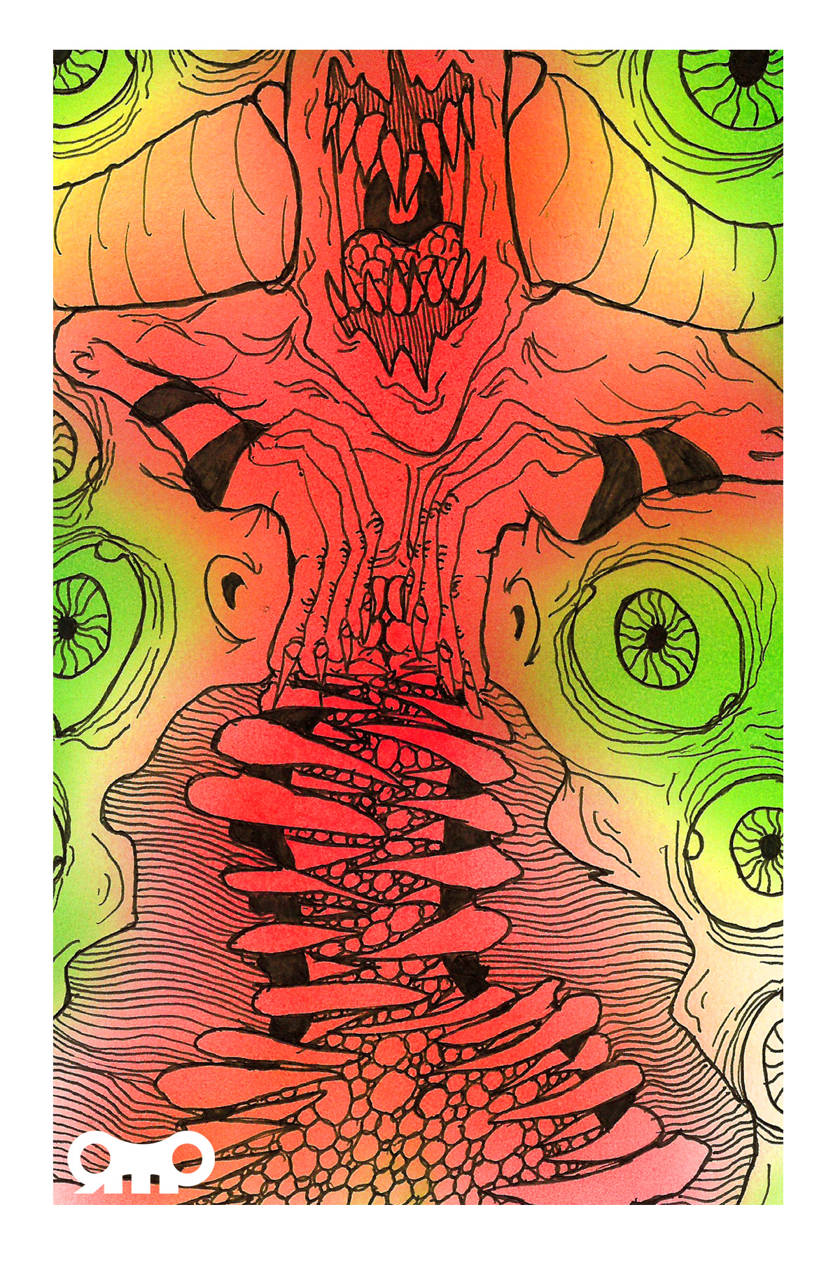 illustrated ILLUSTRATION  robbprueter robb prueter goodjobrobb coloring ink art psychedelic Air Brushed