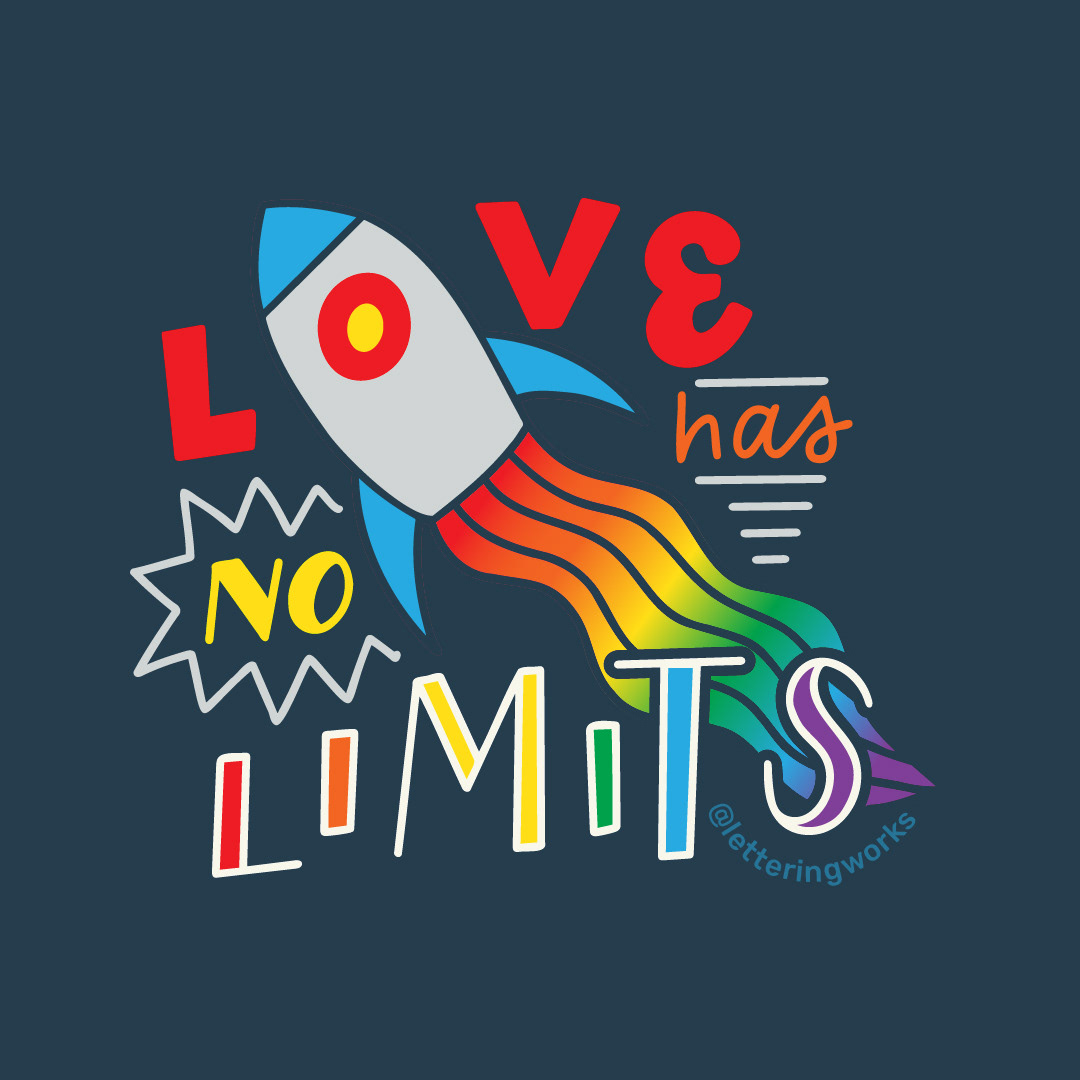 gay HAND LETTERING Lettering Works LGBT LGBTQ+ lgbtqia+ love is Love merchandise queer stickers