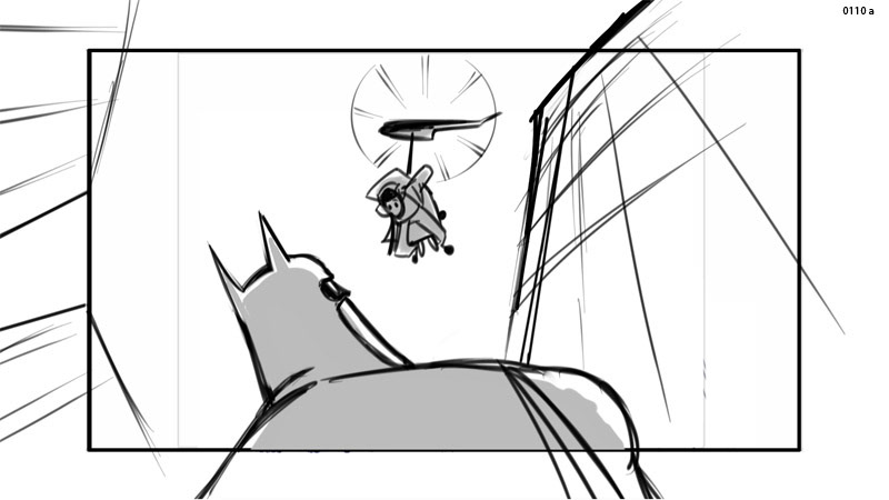 batman tv show storyboard action animatic
