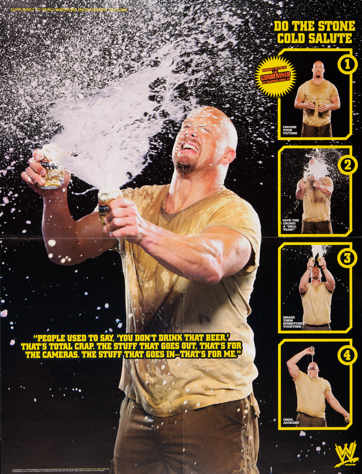 Steve Austin Stone Cold Wrestler Celebrity WWE WWF ian white athlete portrait sports