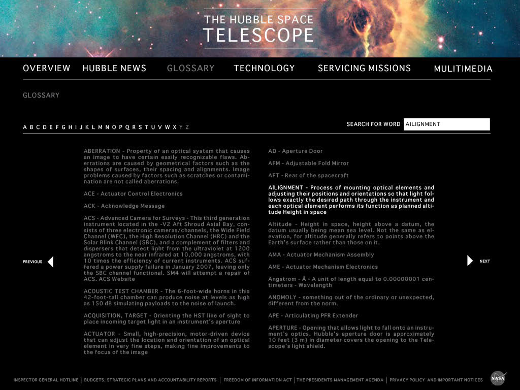 hubble space telescope web site mock up nasa Candace Urquiza MICA