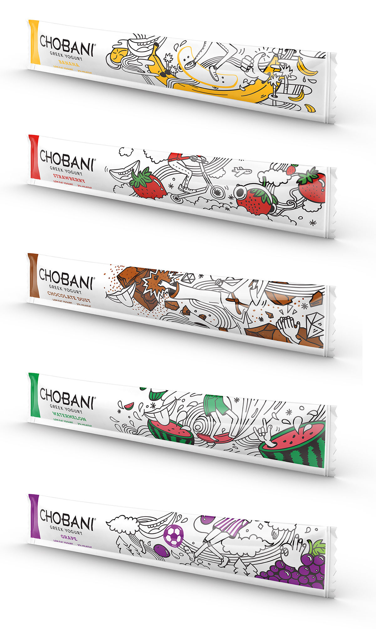 Chobani CHOBANI kids packaging illustration line illustrations hyesu lee