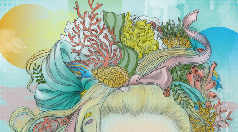 coral reef girl Ocean dreams underwater fish portrait colorful turquoise blonde cute mind sea water