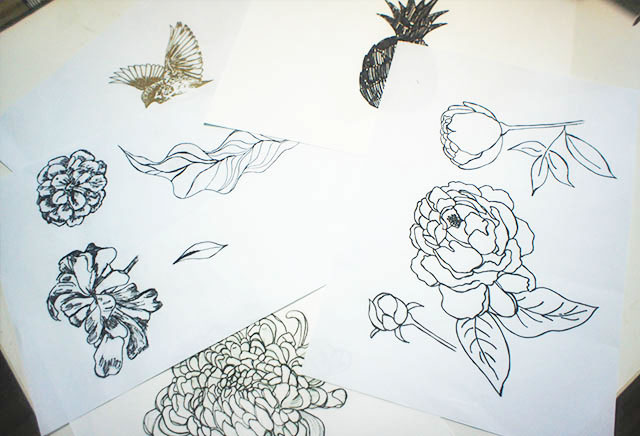 sketches book pen ink ILLUSTRATION  Collaboration