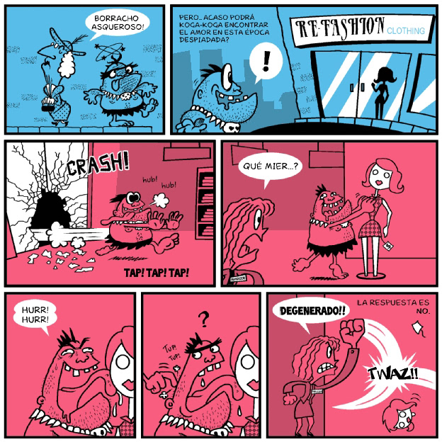 comic book humor time travel caveman lesparra gusanada