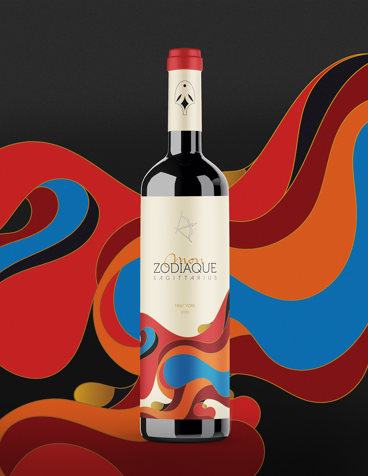 branding  branding project graphic design  ILLUSTRATION  Packaging Wine Packaging zodiac zodiaque