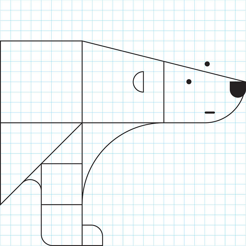 animals geometric shape ILLUSTRATION  wildlife shark Polar Bear