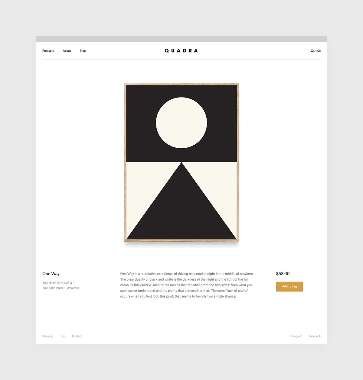 Website shop online store Ecommerce art print posters minimal minimalist