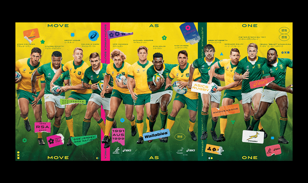 Rugby rugby world cup south africa Asics springboks Australia wallabies japan world cup move as one digital