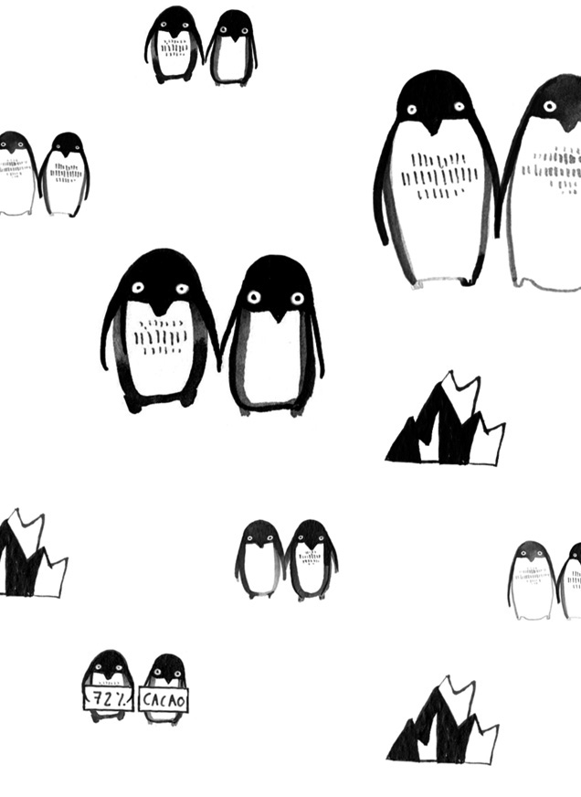 honest chocolate Chocolate Wrapper chocolate packaging Penguin illustration Valentine's Day