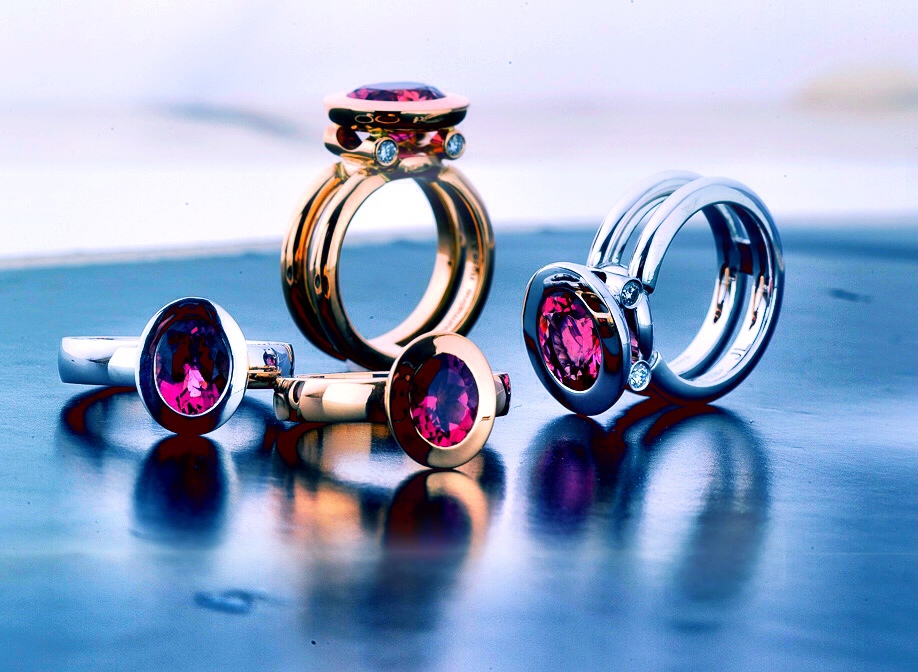 pink rose Platinum gold rings diamonds niche Jewellery Quality jewellerydesign handmade Collection jochenleen special bespoke