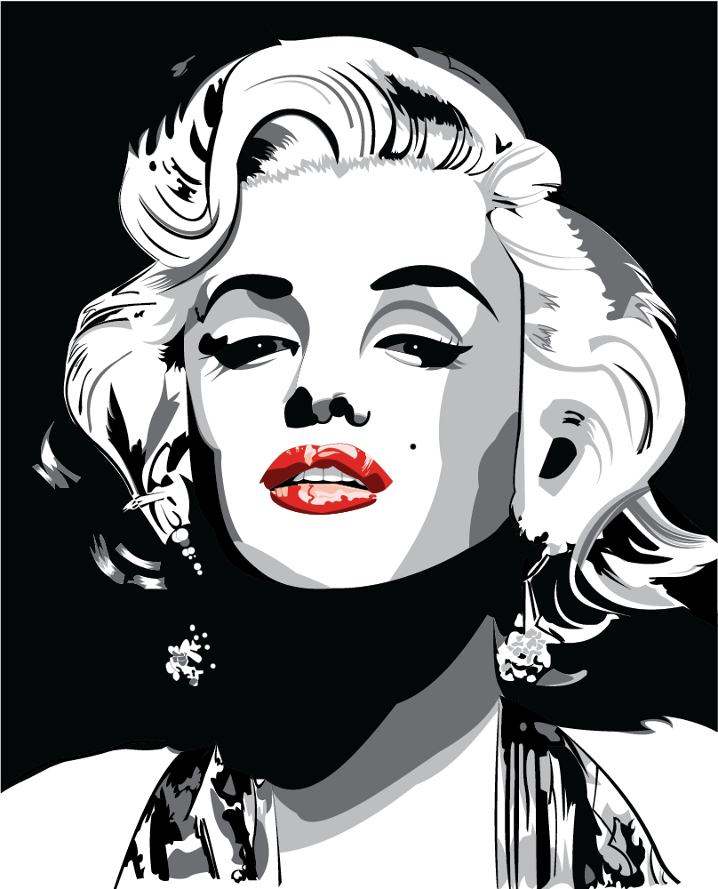 vector drawing Marilyn Monroe Illustrator art.