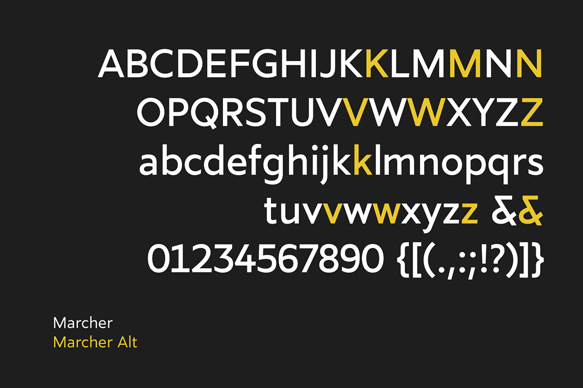 Typeface sans geometric grotesk grotesque marcher typography   clean legible elegant
