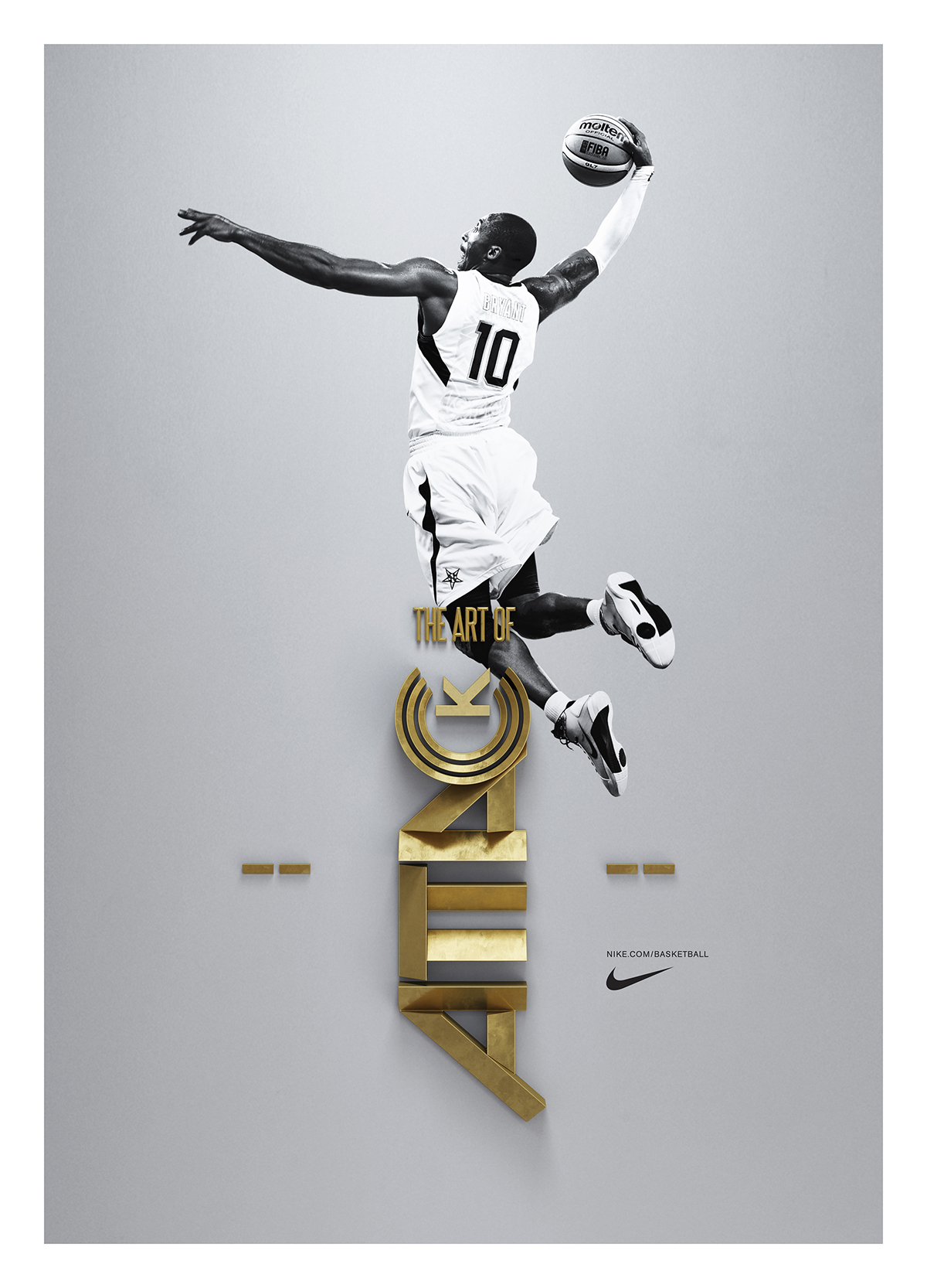 Nike basketball type 3DType 3D typography CGI vray