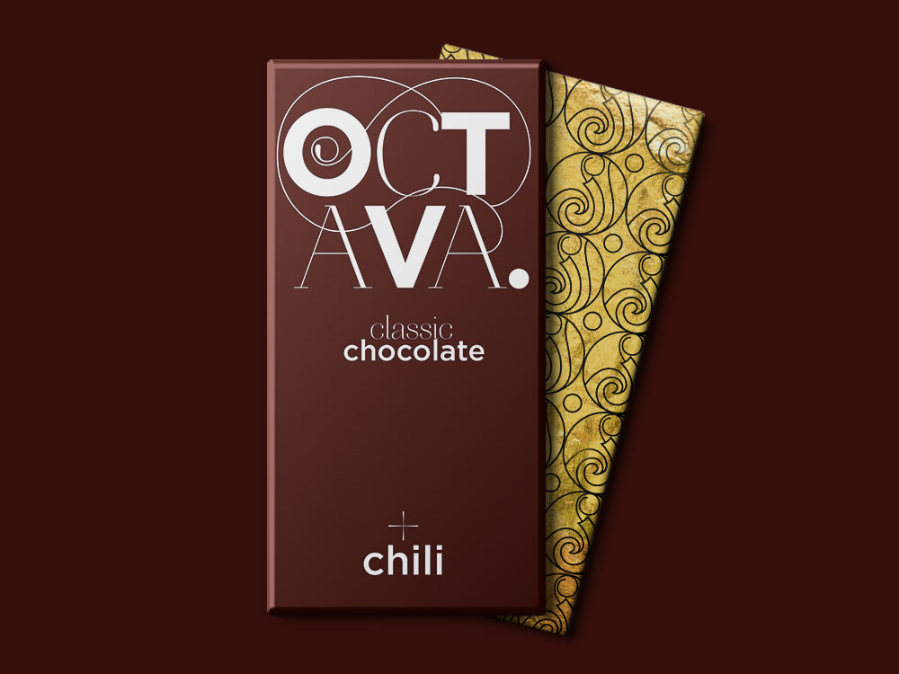 chocolate package typography  