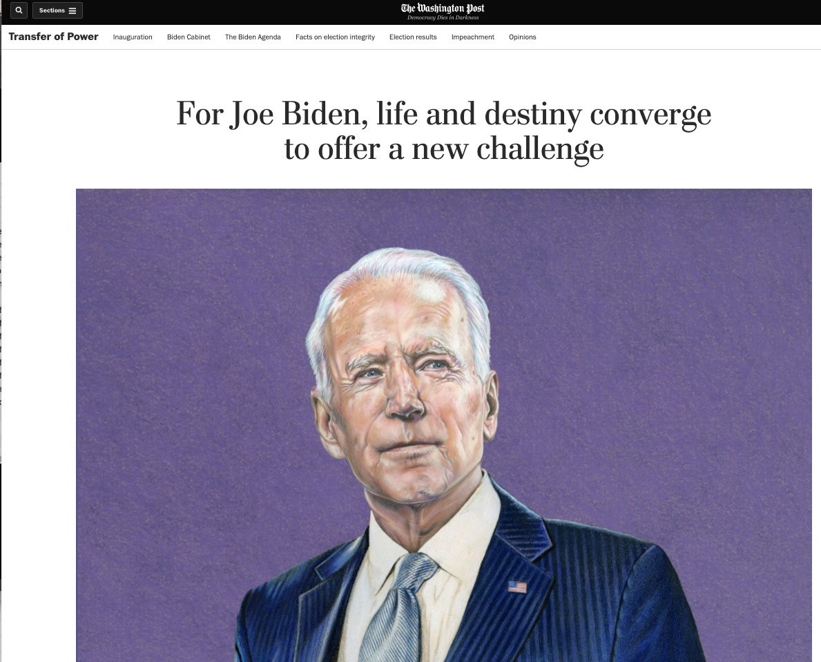 biden colored pencil Drawing  Editorial Illustration ILLUSTRATION  joe biden politics portraits president Washington Post