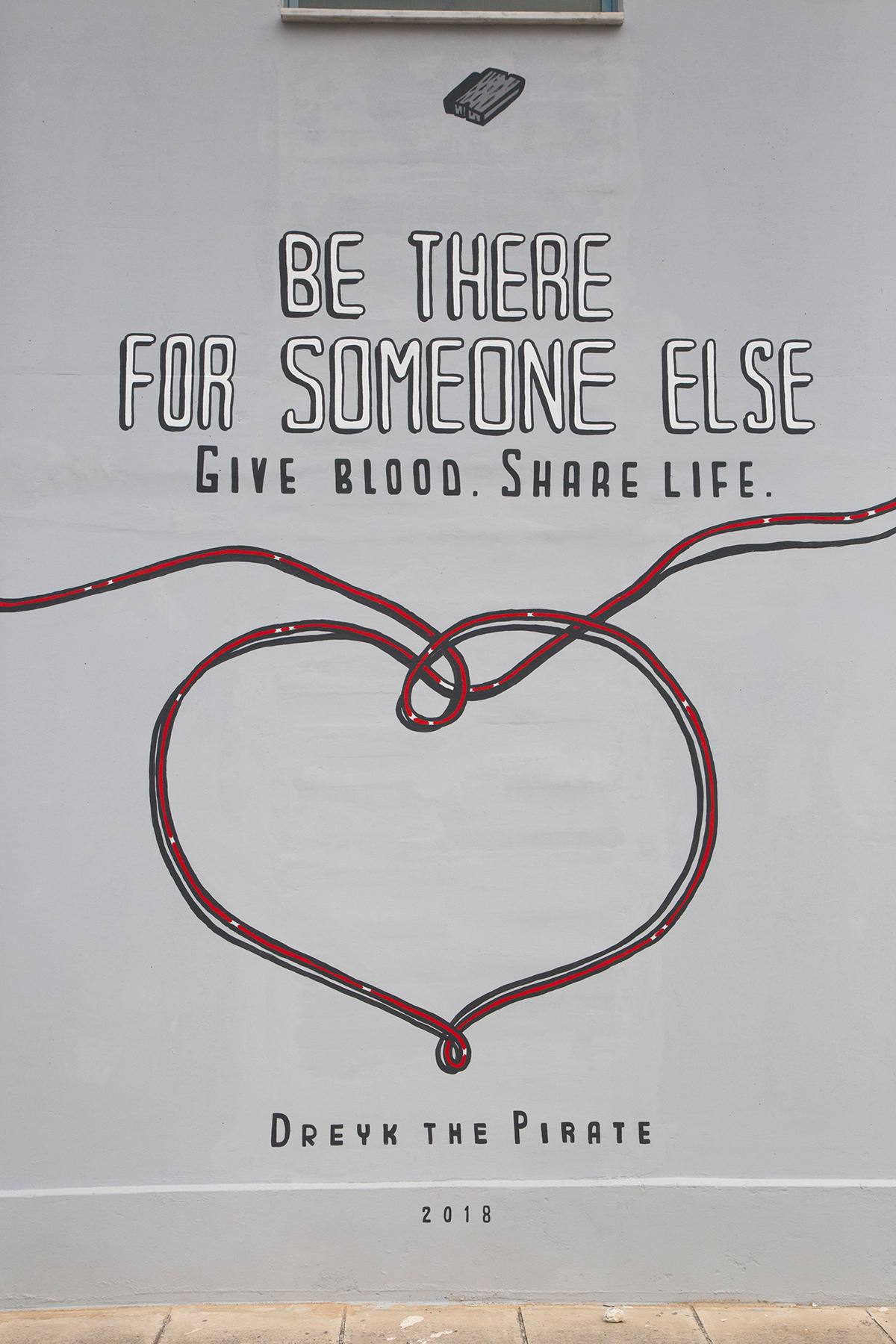 Street Art  Mural Optimism sharing sketch athens blood donor heart Character design 