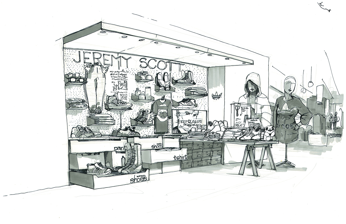 adidas Original originals sketch Promotion store shop boutique concept design