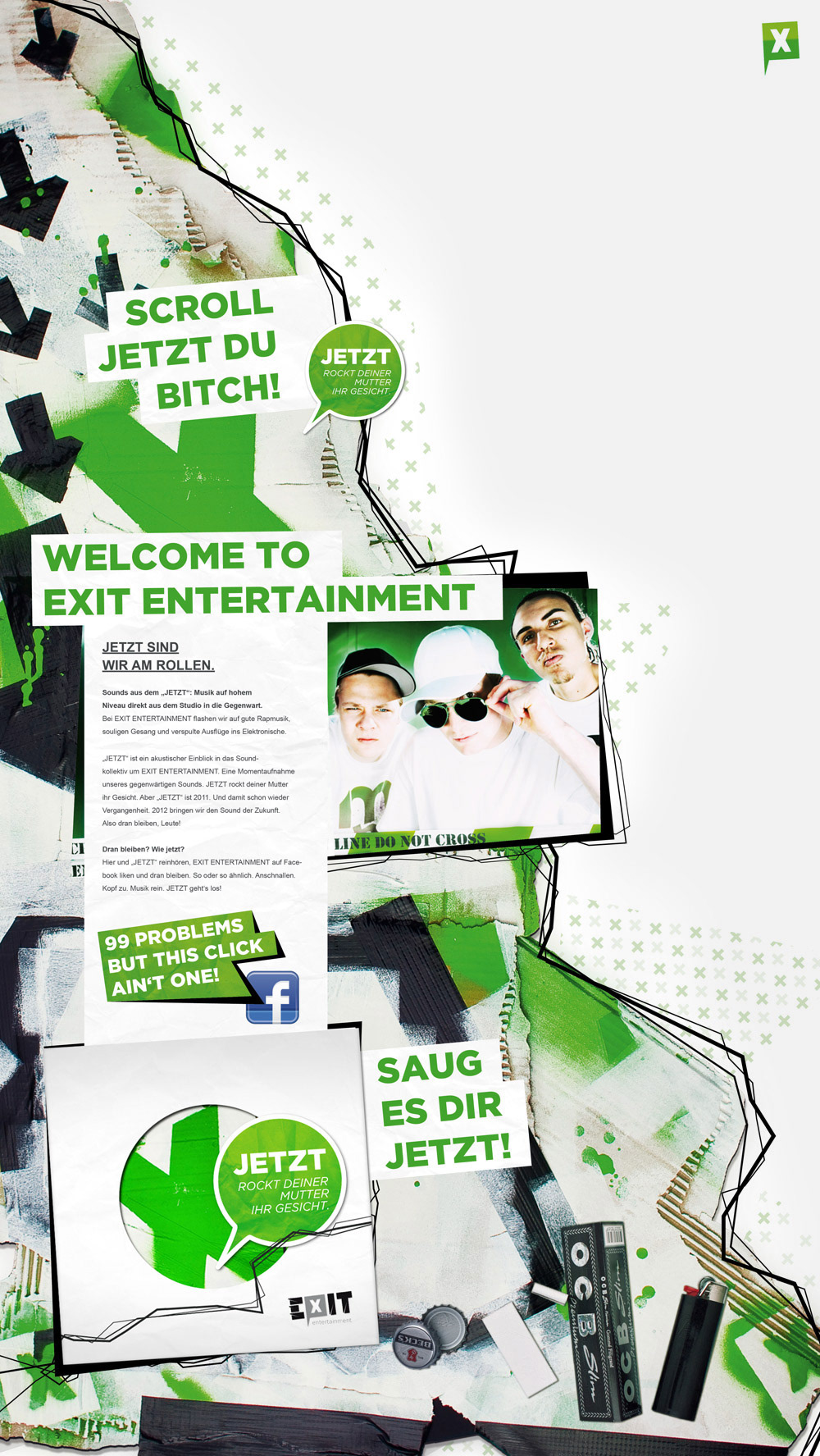 Exit microsite green CD cover rap
