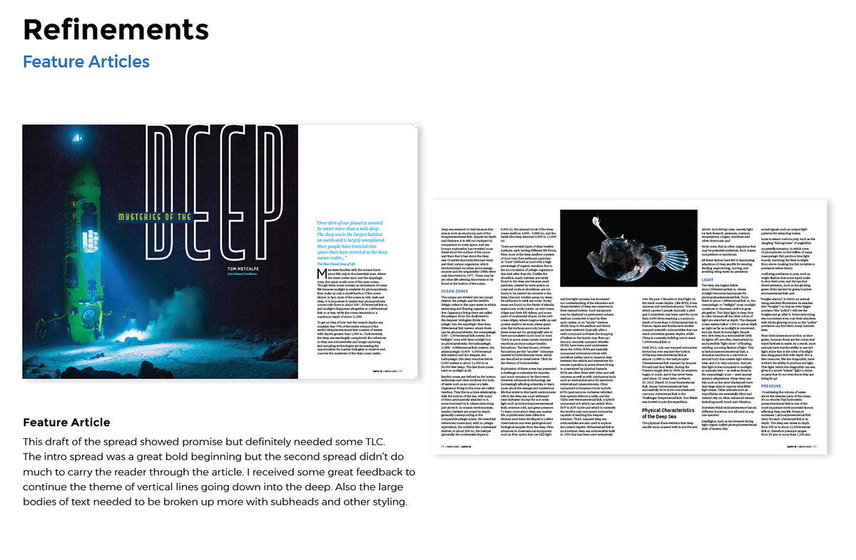 magazine sequential design BYUI design editorial oceans typography  