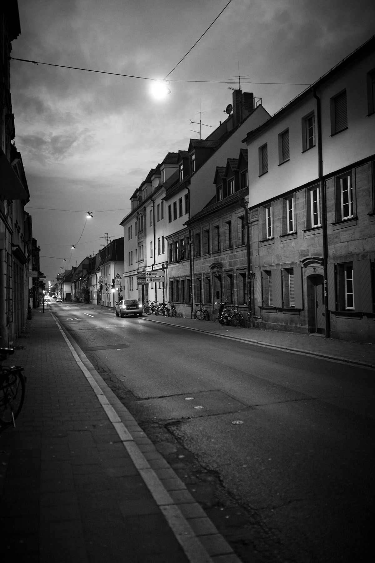 autumn black White sad melachonlic November blues erlangen germany city town streets empty