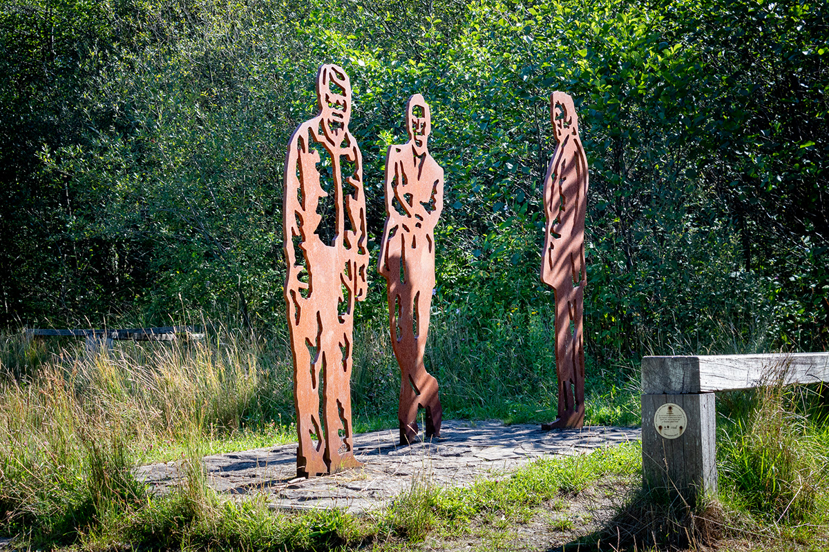 The Tribute Bench Sculptures, on the Burton Trail in Cwmavon.