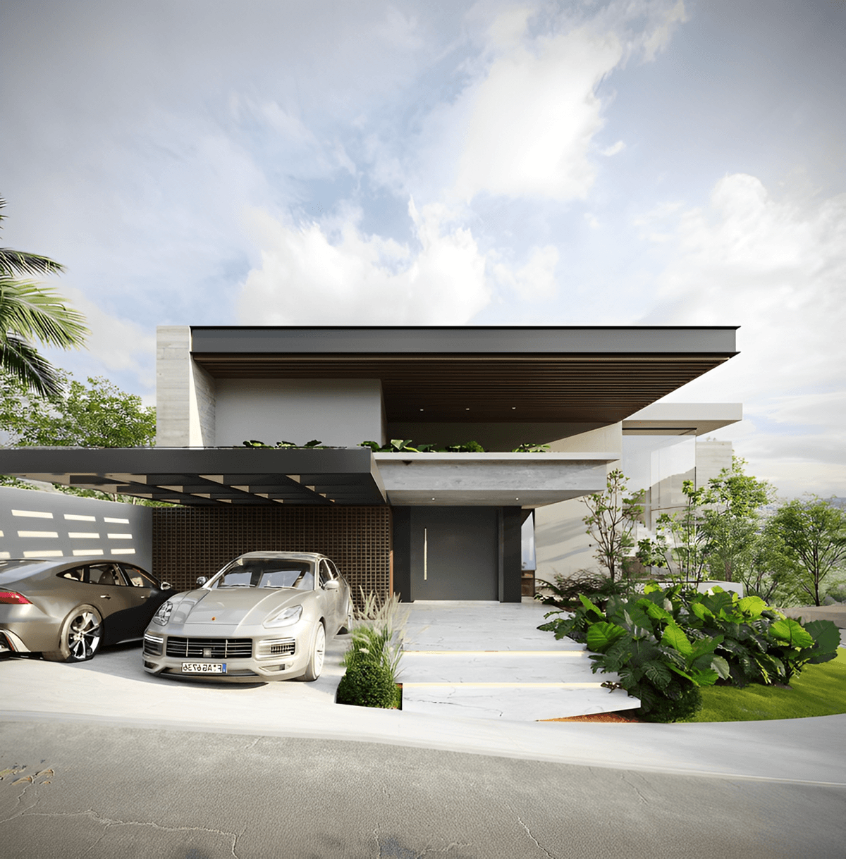 Exterior rendering exterior design architecture Render visualization 3ds max modern 3D exterior vray