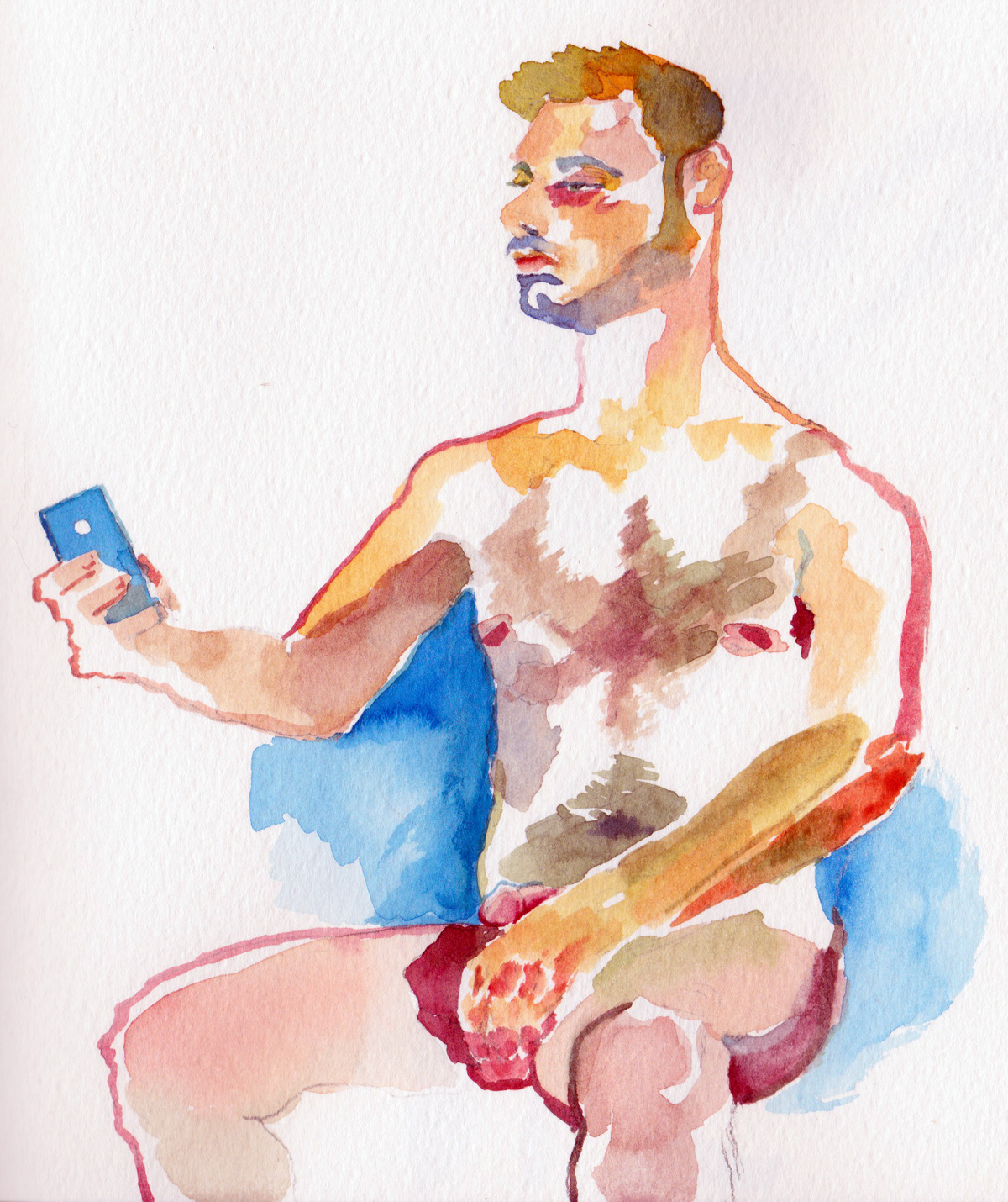 Figure Drawing Studio 5N Baltimore MICA ILLUSTRATION  Portraiture Figure Painting watercolor LGBT art
