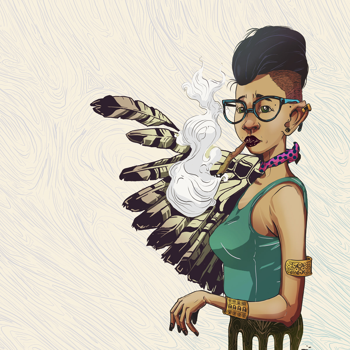 afro black art Island hair wings forrest Hipster concept