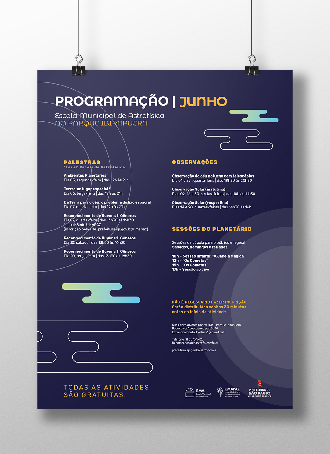 cartaz programação Planetario