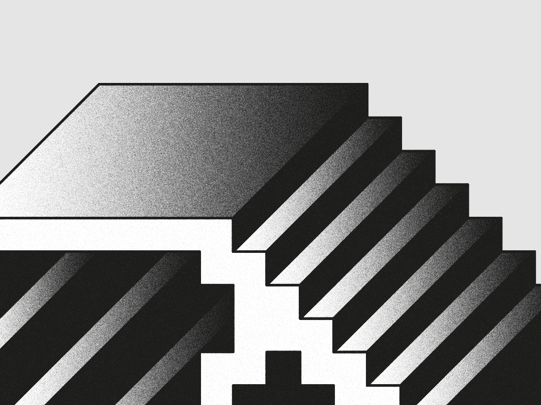 yorokobu magazine rafa goicoechea cover design contest Isometric lettering noise geometric Perspective black and white barcelona madrid experimental