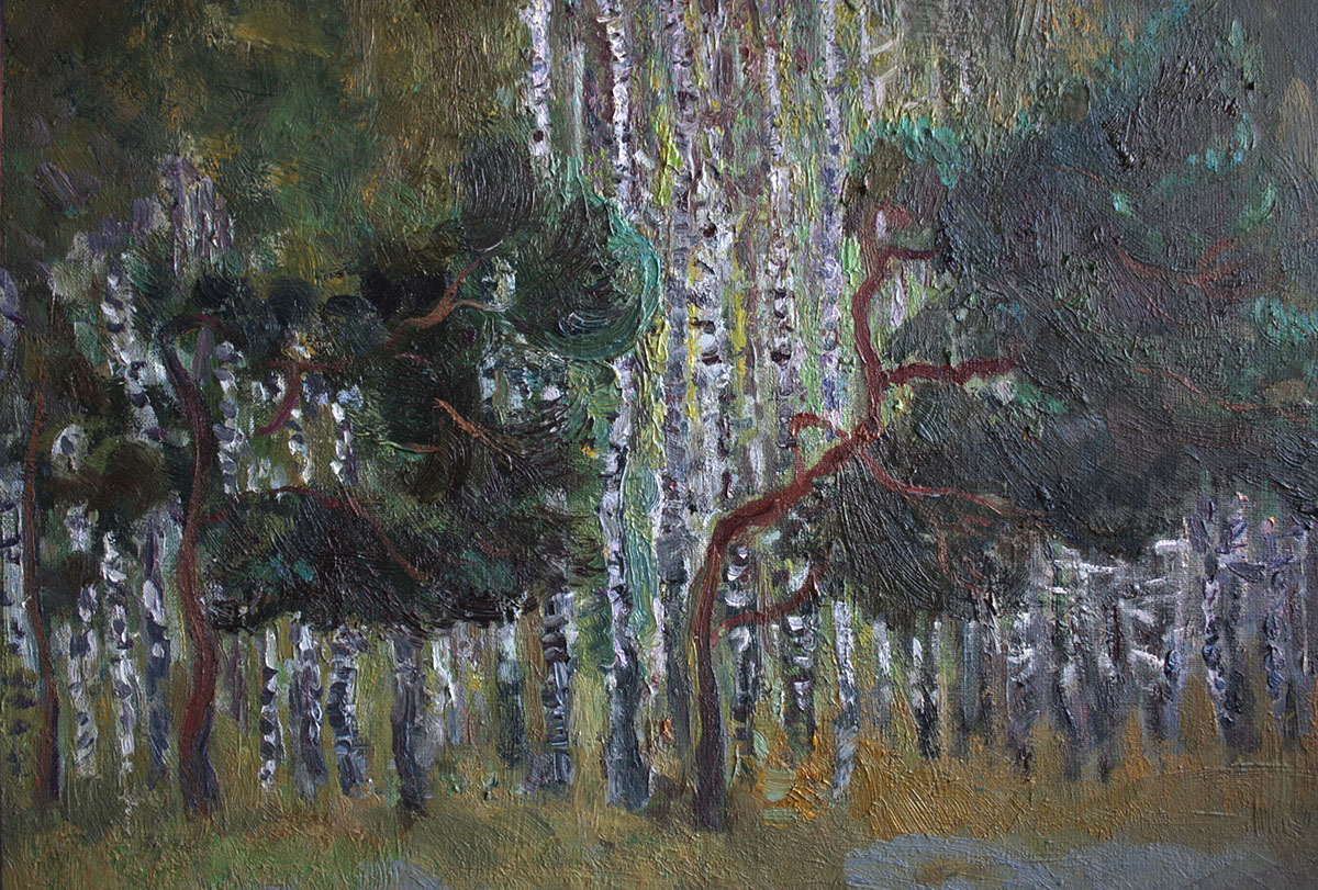 Oil Painting canvas Landscape Nature forest plein air