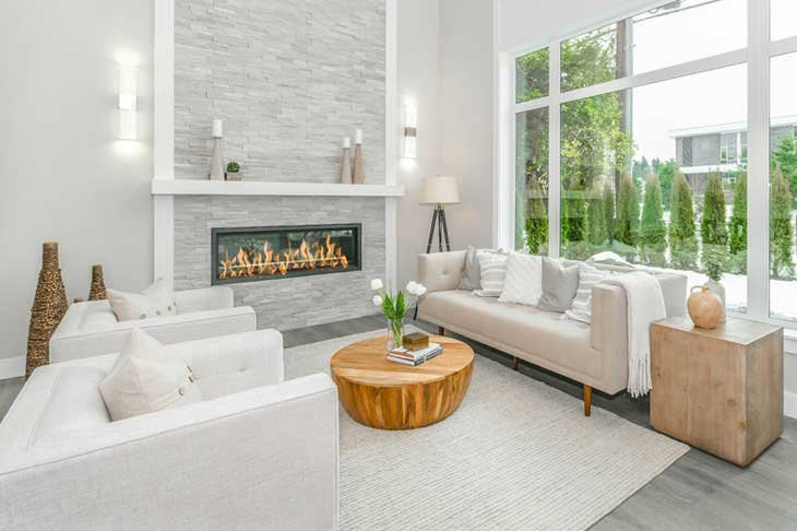 fireplace decor interior design  modern architecture visualization